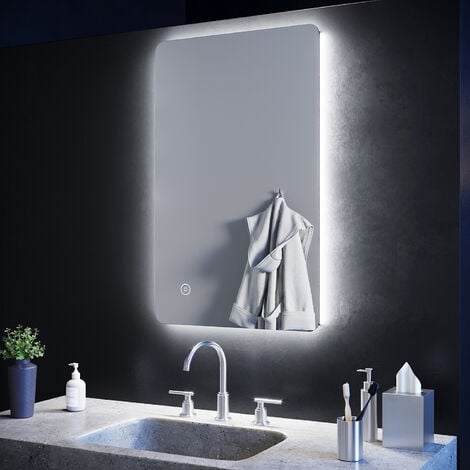 Lampara Luz Led Pared Espejo Baño Rectangular 100x80 Moderno