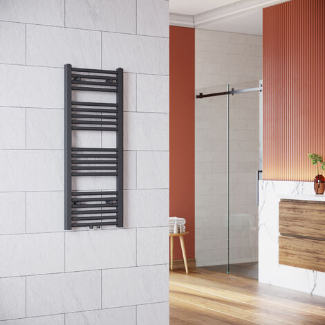 SONNI Radiador Toallero Agua Radiadores Toalleros Electricos Conexión Intermedia 600x1000mm Gris Antracita 484W