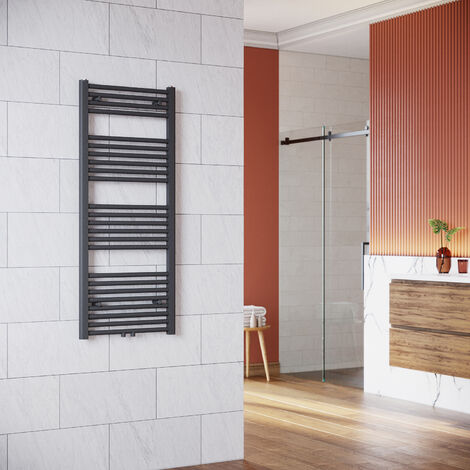 SONNI Radiador Toallero Agua Radiadores Toalleros Electricos Conexión Intermedia 500x1200mm Gris Antracita 490W