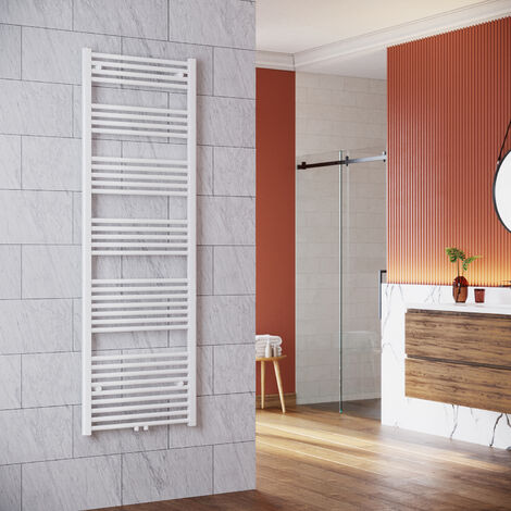 SONNI Radiador Toallero Agua Radiadores Toalleros Electricos Conexión Intermedia 600x1800mm Blanco 821W