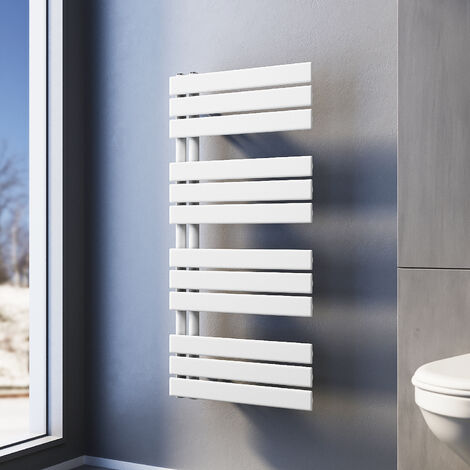 SONNI Radiadores Toalleros de Agua Para Baño 1038x500mm 978W Blanco Toallero de Paneles Conexiones Laterales