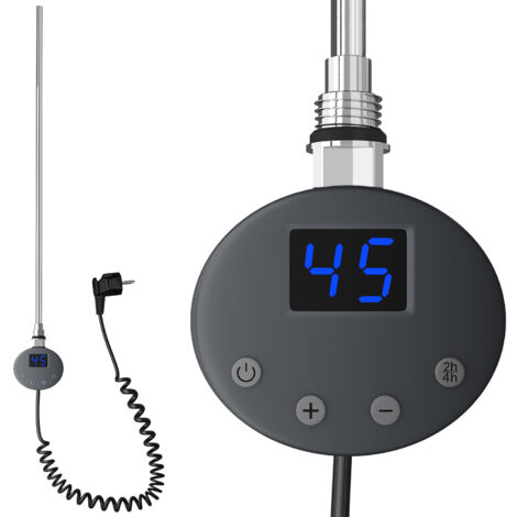 SONNI Resistencias para Radiadores Toalleros 400W Temporizador y Control de Temperatura para Calentador de Toallas con Protección de Sobrecalentamiento Antracite
