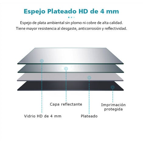 SIRHONA LED Espejo de Baño 100x70cm con Luces LED Espejo para Baño con Luz  Interruptor Sensor
