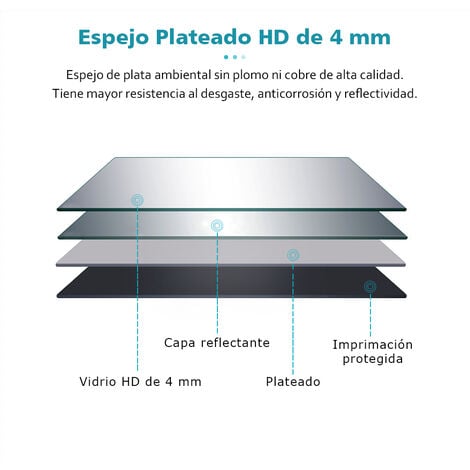SIRHONA Espejo Baño con Luz Antivaho 90x70cm Espejo Baño LED de Pared Rectangular con Interruptor Táctil