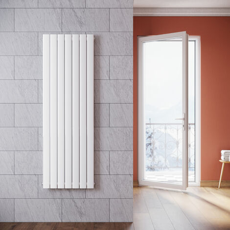 ELEGANT Radiadores de Agua Caliente 1600 x 542 x 48 mm,Radiador de Salón Potencia 868 W,Doble Capa vertical,Conexiones Centrales G 1/2" - Blanco