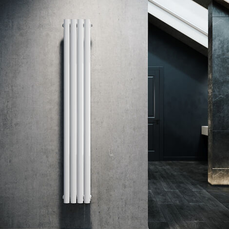 SONNI Radiador de Vertical Blanco Ovalado Radiador Centro Conexión Doble Capa 230x1600mm
