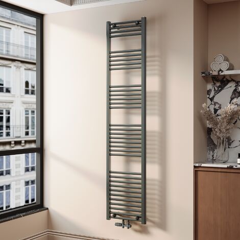 SONNI Radiador de baño secador de toallas antracita 765 vatios Calentador de Centro Conexión con Termostato Multibloque 1800x400mm