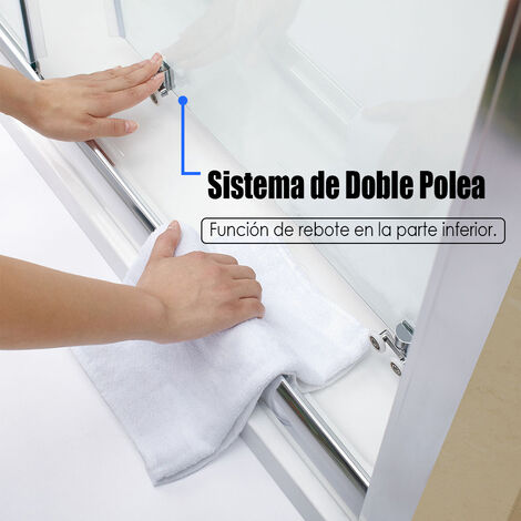Mampara De Ducha Corredera De Cristal Templado 90x90x185 Cm - Vidrio De 5 Mm Con Revestimiento Nano Antical, Ajustable En Ancho