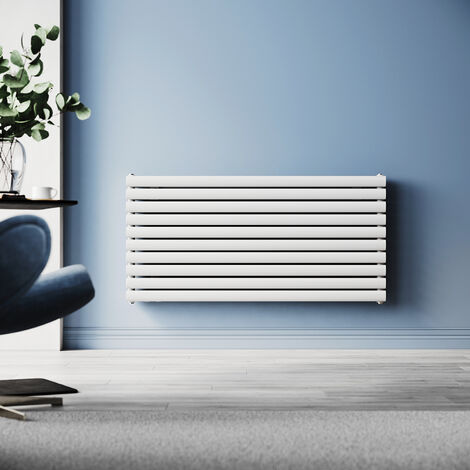 SONNI Radiador Horizontal BlancoCalefacción Doble Capa, Conexión Lateral 1200x600mm
