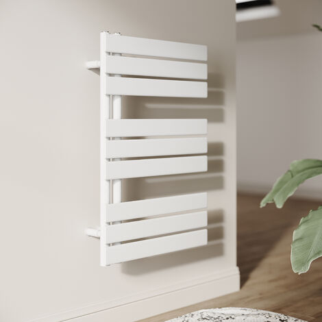 SONNI Radiador Toallero de agua Toallero Baño Radiador Toallero de Paneles Conexión Lateral Radiador Secador de Toallas de Agua Caliente Blanco Mate 760 x 500 mm 679W