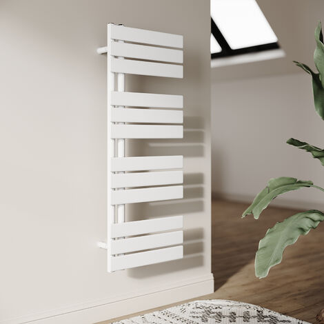 SONNI Radiador Toallero de agua Toallero Baño Radiador Toallero de Paneles Conexión Lateral Radiador Secador de Toallas de Agua Caliente Blanco 1038 x 400 mm 767W