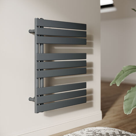 SONNI Radiador Toallero de agua Toallero Baño Radiador Toallero de Paneles Conexión Lateral Radiador Secador de Toallas de Agua Caliente Antracita Mate 762 x 600 mm 781W