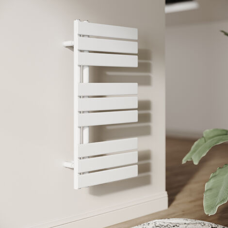 SONNI Radiador Toallero de agua Toallero Baño Radiador Toallero de Paneles Conexión Lateral Radiador Secador de Toallas de Agua Caliente Blanco Mate 760 x 400 mm 570W