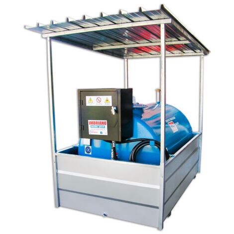 Serbatoio Carburante 1500 litri LM15 con Bacino di Contenimento Omologato con Tettoia