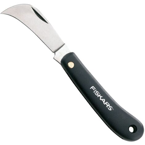Fiskars – Coltello da innesto a roncola K-62 – Lama acciaio inox 58 HRC – Manico plastica riciclata – Per taglio e rifinitura piante e verdura (1/5)