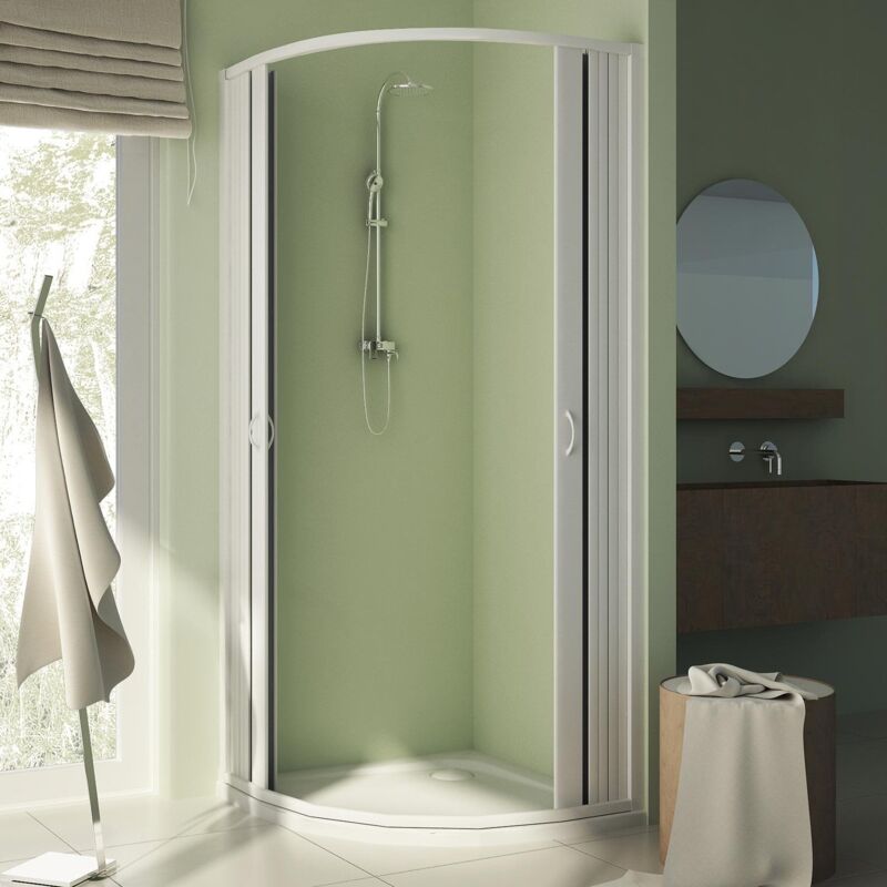 CABINE DE DOUCHE PARE-BAIGNOIRE 70x160x70CM 3 PAROIS PVC