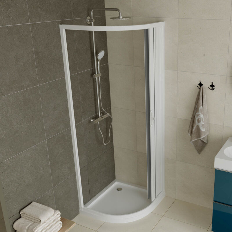 Cabine de douche intégrale quart de cercle, L.90 x l.90 x H.204 cm