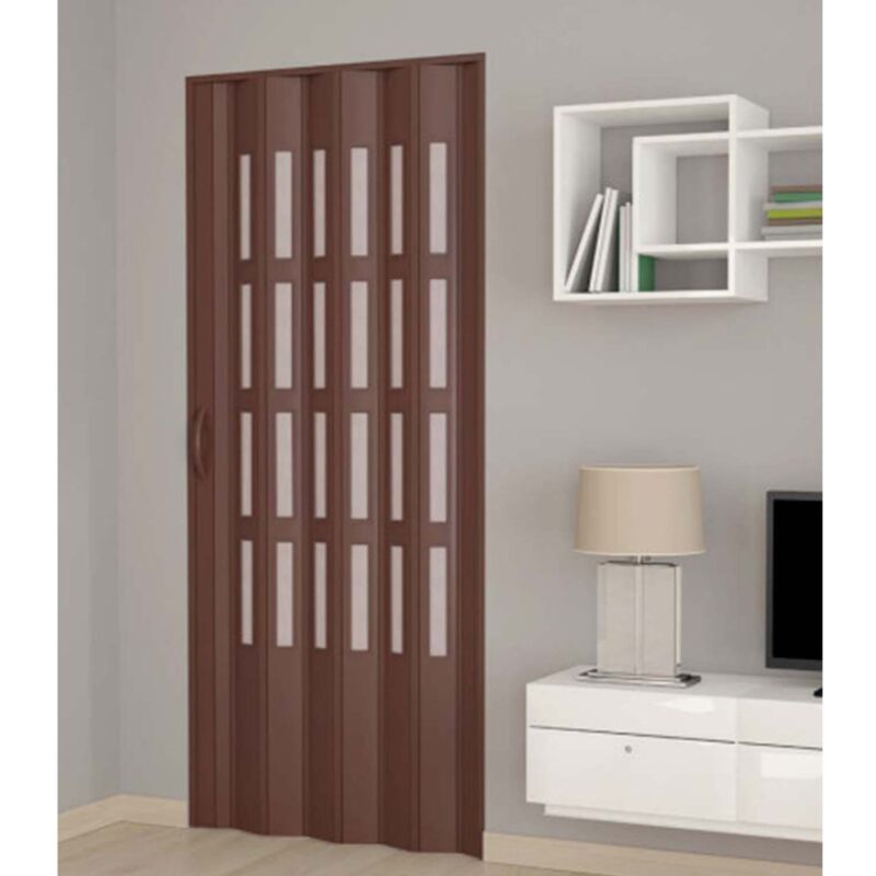 Porte Pliante Accordéon PVC Pinto Simona - 82x220 Cm - Gris - Pour Intérieur