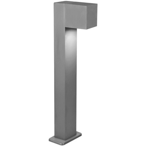 Potelet Rectangulaire LED 12W 1m - Diffuseur Rond - 4000°K - Gris Anthracite - IP54