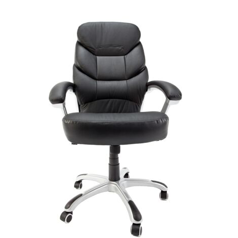 Fauteuil de bureau ergonomique chaise pivotant pour ordinateur similcuir noir (1/5)