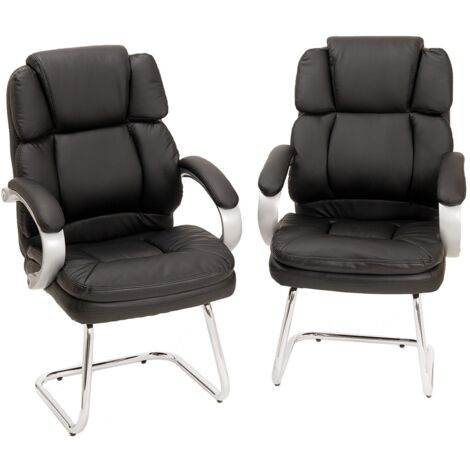 2 chaises de bureau similcuir noir chaise inclinable fauteuil manager ordinateur