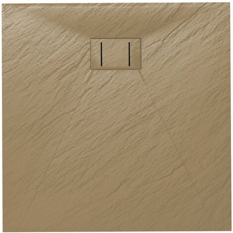 Bac à douche tourterelle effet pierre mod. Blend 80X80 cm carré