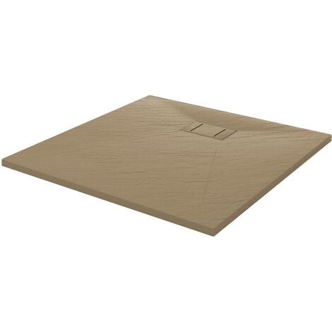 Bac à douche tourterelle effet pierre mod. Blend 80X80 cm carré