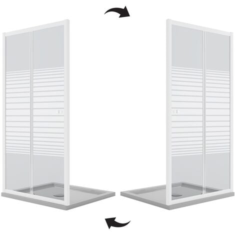 Porte de douche blanche coulissante pour h 185 verre sérigraphié mod. Blanc 110 cm