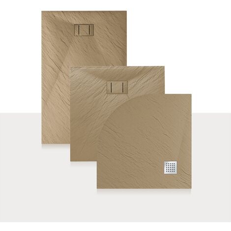 Bac à douche tourterelle effet pierre mod. Blend 80X180 cm rectangulaire