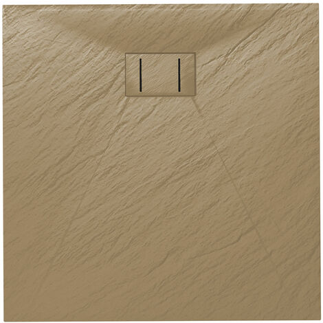 Idralite – Receveur de douche carré 90x90 cm – Bac à douche en acrylique et résine polyester – Effet pierre – Hauteur extraflat 2,6 cm
