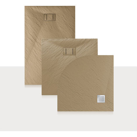 Idralite – Receveur de douche rectangulaire 90x150 cm – Acrylique effet pierre – Hauteur 2,6 cm extraflat – Bonde incluse – Installation au ras du sol (1/5)