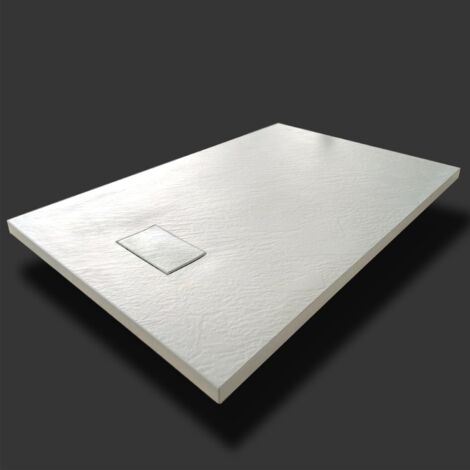 Bac à douche blanc effet pierre en smc mod. Strong 80x80 cm