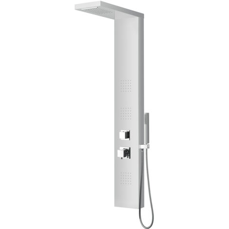 Colonne de douche hydromassante effet pluie carrée en aluminium mod. Niagara