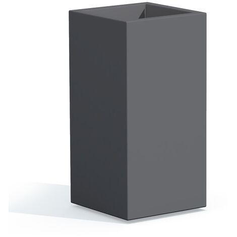 Vase Cube Top Gris en Polymère Monacis - L40XPRXH80 cm