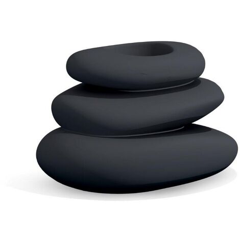 Vase Eden anthracite en polyéthylène – Dimensions 75x62x47 cm – Capacité 15 litres – Résistant aux chocs et intempéries – Monacis - L75XPR62XH47