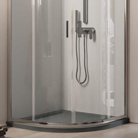 Cabine Paroi Douche Demi Circulaire 80x80 H185 Transparent 6mm Mod Ready