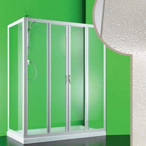 Parois cabine de douche angulaire coulissante ouverture centrale en acrylique h 190 cm mod. Mercurio 2 80x150 cm (1/5)