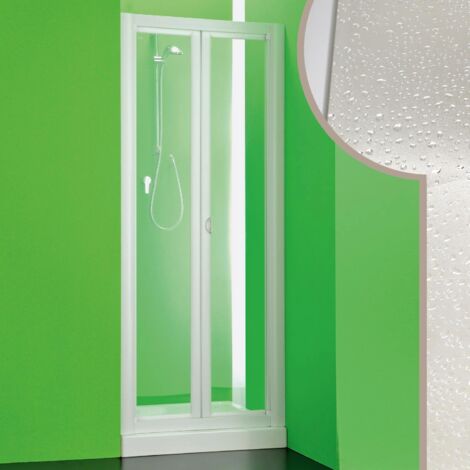 Forte – Porte de douche pliante 85 cm – Acrylique blanc – Hauteur 185 cm – Ouverture latérale sur roulettes – Installation rapide