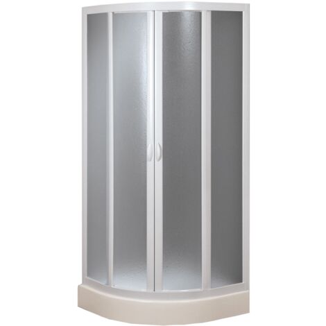 Idralite – Paroi de douche demi-circulaire 75x75 cm – Acrylique 2,2 mm – Hauteur 185 cm – Ouverture coulissante – Installation rapide (1/4)
