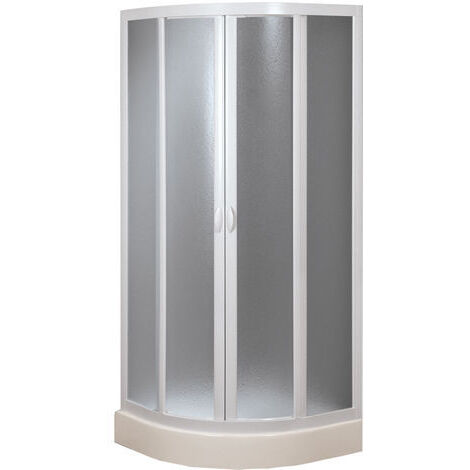 Parois cabine de douche demi-circulaire en acrylique h 185 cm mod. Marte 90X90 cm ouverture coulissante (1/4)