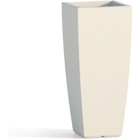 Vase en polymère Monacis Stilo Carré Glace - 33 x 33 cm - h 70 cm.