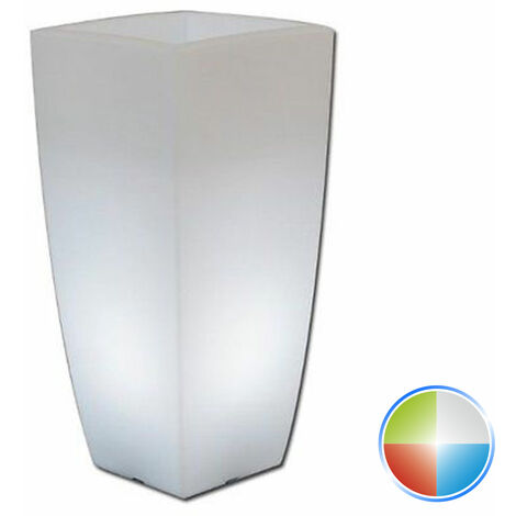 Pot lumineux carré mod. Agave 40x40 cm h 70 avec led multicolor