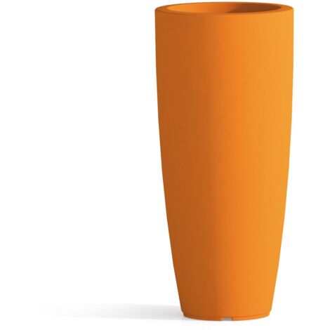 Pot rond en résine h 70 mod. Agave orange