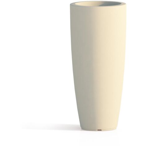 Idroweb – Vase rond en polyéthylène ivoire 40cm diamètre – 90cm hauteur – Pour plantes intérieures et extérieures – Esthétique moderne - cm40x90h