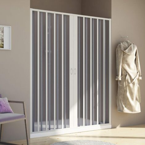 Porte de douche pvc accordéon h 185 mod. Aura centrale 160 cm (1/5)