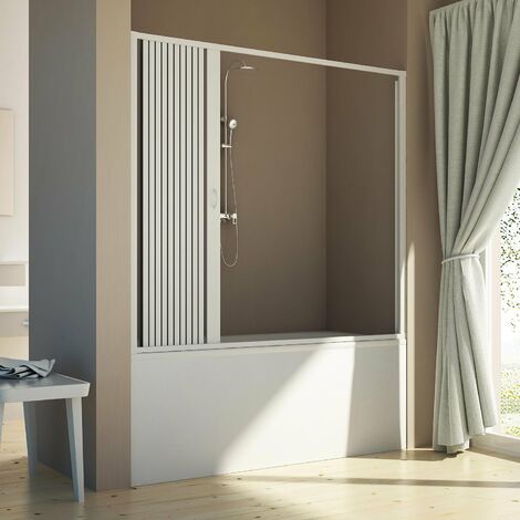 Pare baignoire de douche 150 CM H150 PVC mod. Delfi avec ouverture latérale