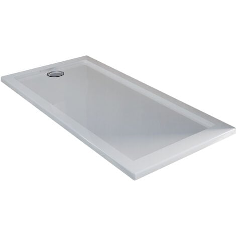 Bac à douche en acrylique bordé blanc brillant mod. Flower 75X160X4 rectangulaire