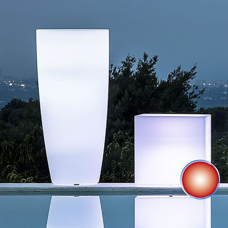 Idroweb – Pot lumineux rond Agave H70 – Lampe rouge 10W – Résistant aux chocs et intempéries – Capacité 12L – Pour espaces intérieurs et extérieurs