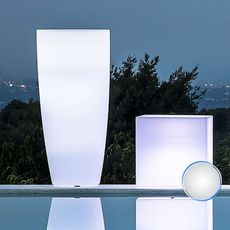 Idroweb – Pot lumineux rond Agave 90 cm – Lampe LED 10W incluse – Polyéthylène recyclable – Résistant intempéries et chocs – Pour espaces intérieurs et extérieurs