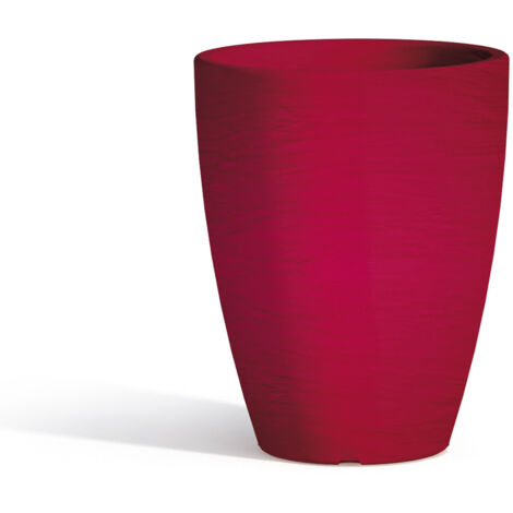 Vase en polymère Monacis Adone rond rouge - Ø 30 cm - h 38 cm (1/5)